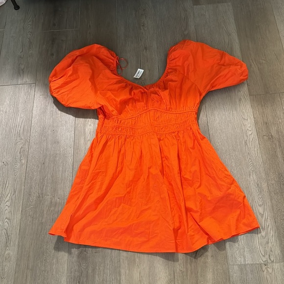 NWT! Old Navy Darling Clementine Waist-Defined Puff-Sleeve Mini Dress - Size XL - Picture 9 of 10